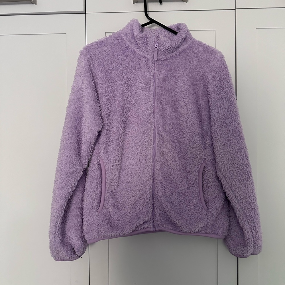 Girls Uniqlo Fluffy Yarn Fleece Jacket